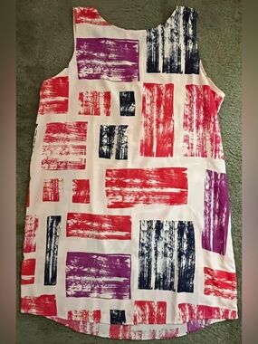 Halogen Sleeveless Tank Top - Pink, Purple & Navy